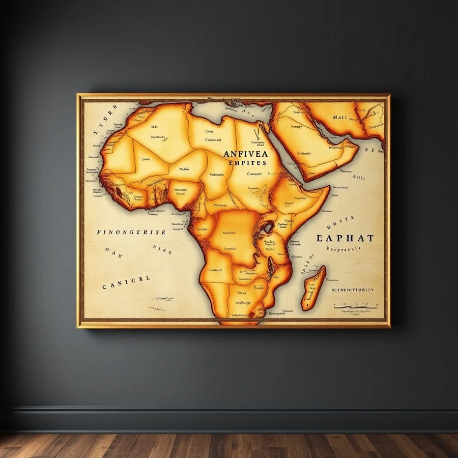 Ancient Africa Empires Canvas Map